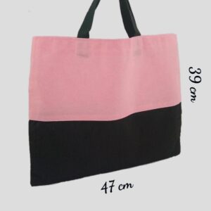 Bolsa Plana Combinada Rosa con Negro
