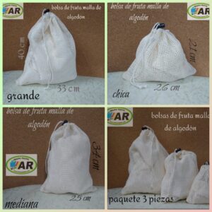 Bolsas de Malla de Algodón para Frutas