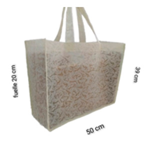 BOLSA XL BEIGE GRABADO RAMAS
