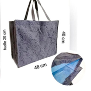 BOLSA XL GRIS GRABADO ROSAS